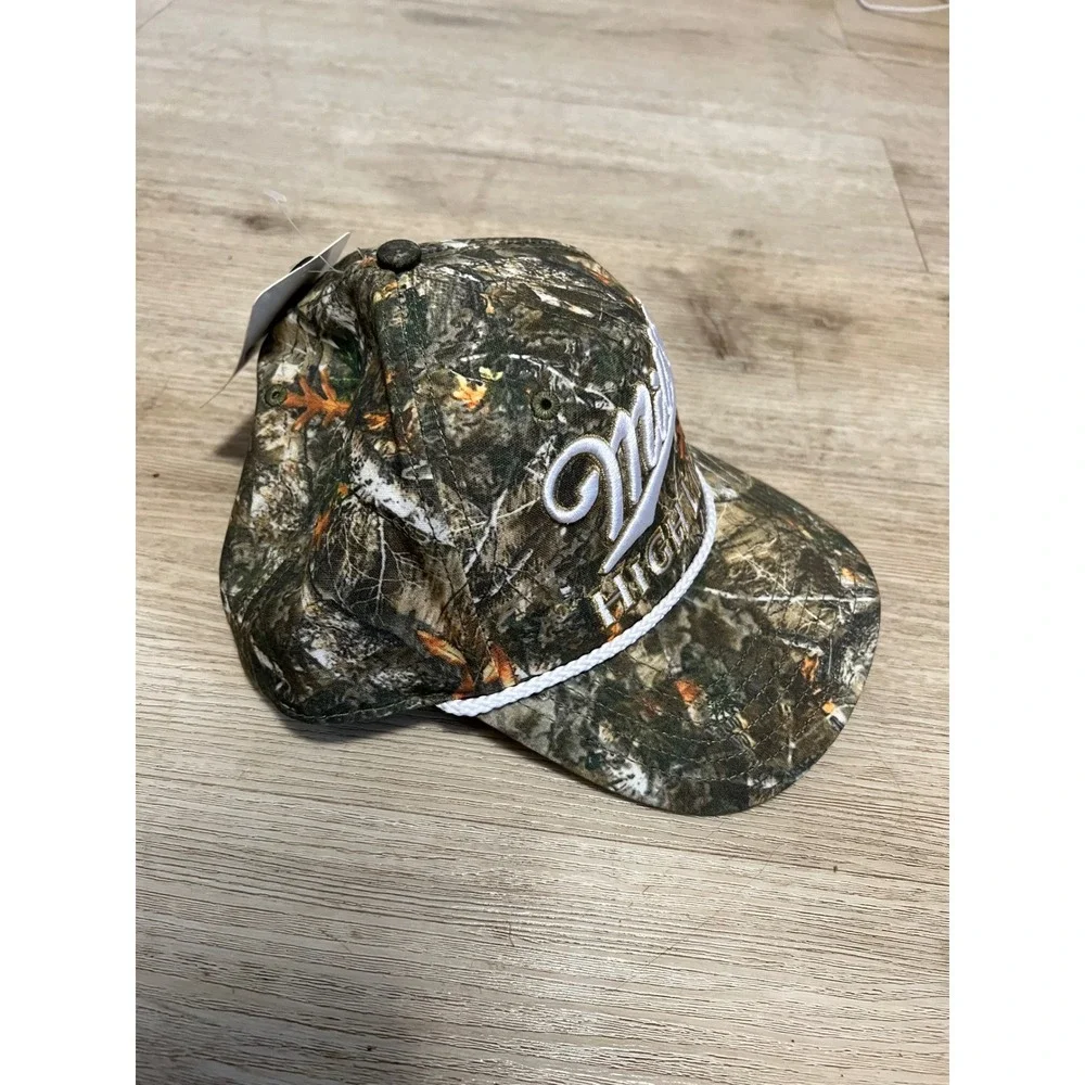 Miller High Life‎ Hat Mens Camo Rope Snapback Cap Beer Logo Camouflage NWT